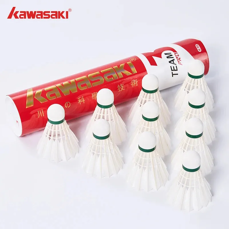 12PCS Kawasaki Badminton Shuttlecock King 8E Goose Feather Badminton Shuttlecock Training Sports Speed 76 77 Badminton Ball