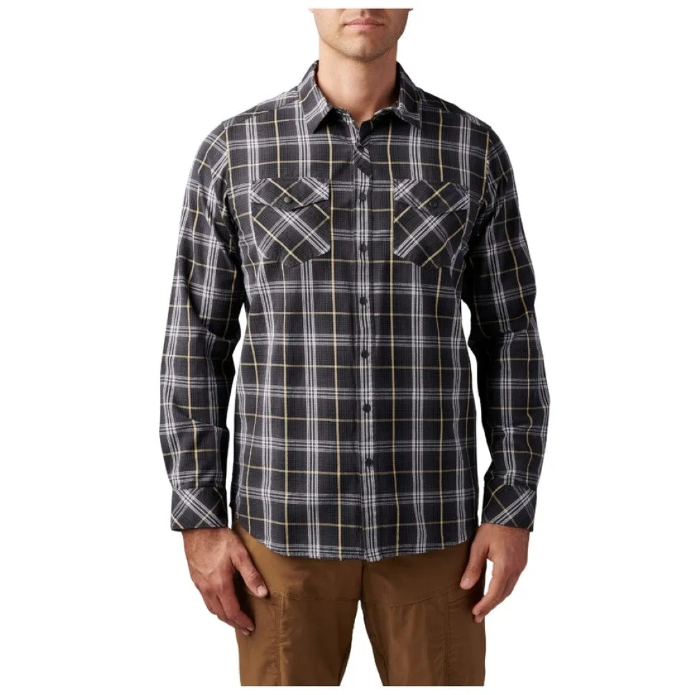 5.11 Mens Gunner Plaid Long Sleeve Button Down Shirt