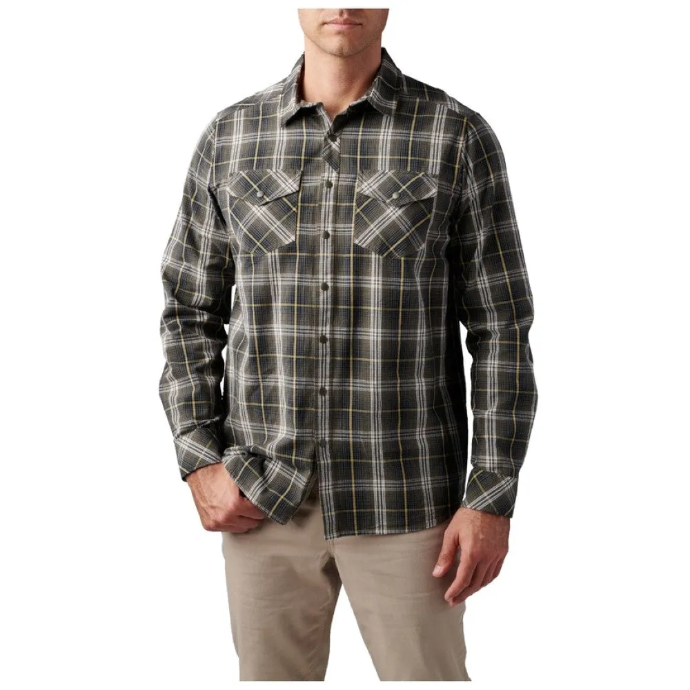 5.11 Mens Gunner Plaid Long Sleeve Button Down Shirt