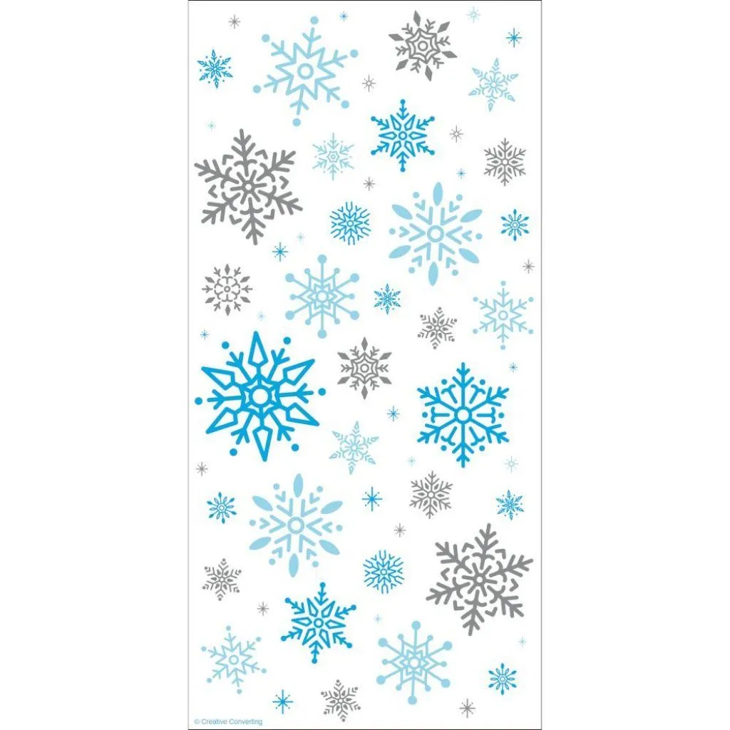 Bag Cello Snowflakes 20ct, Large