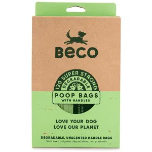 Beco Unscented Degradable 120 Poop Bags with Handles