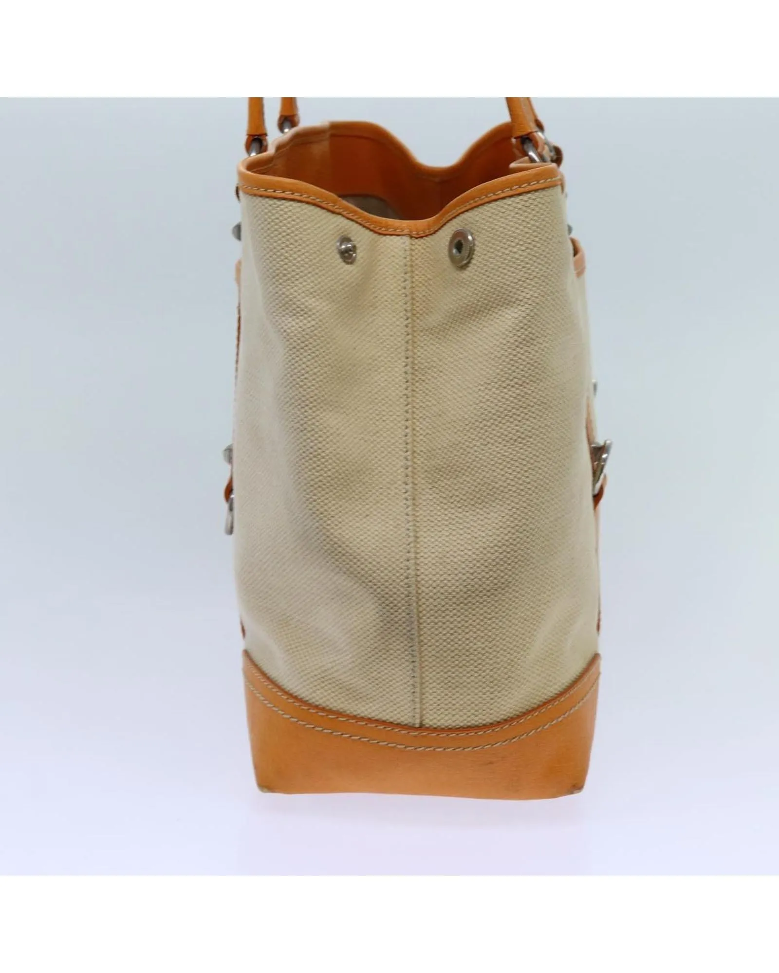 Beige Canvas Tote Bag with Accessories - Italian Made