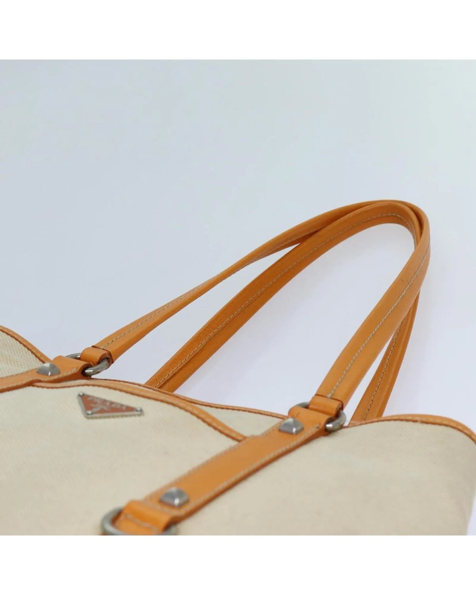 Beige Canvas Tote Bag with Accessories - Italian Made