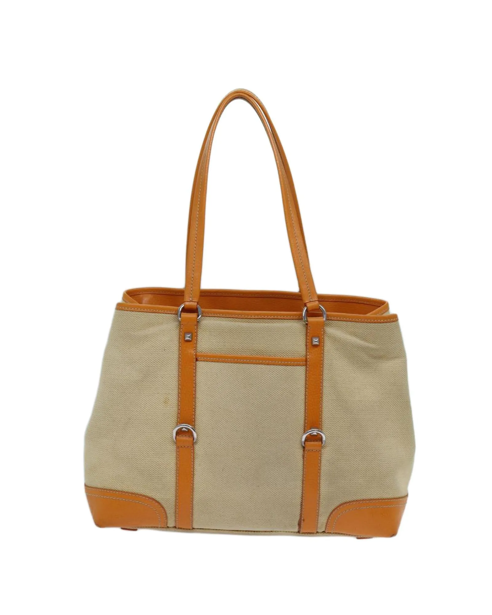 Beige Canvas Tote Bag with Accessories - Italian Made