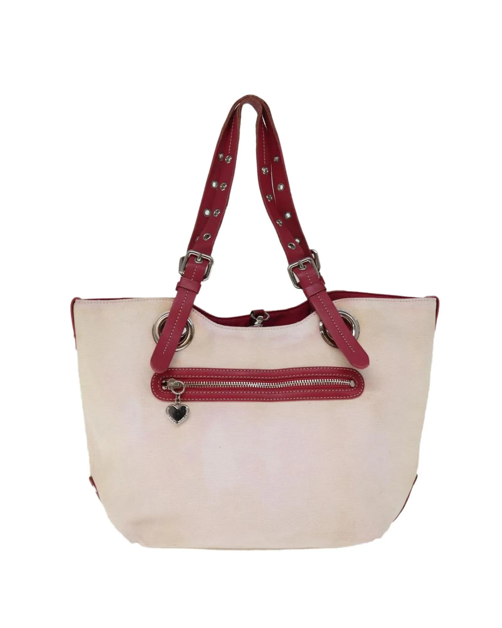 Beige Canvas Tote Bag with Multiple Compartments