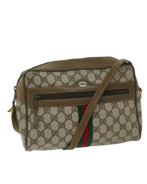 Beige GG Supreme Shoulder Bag with Web Detail by Gucci