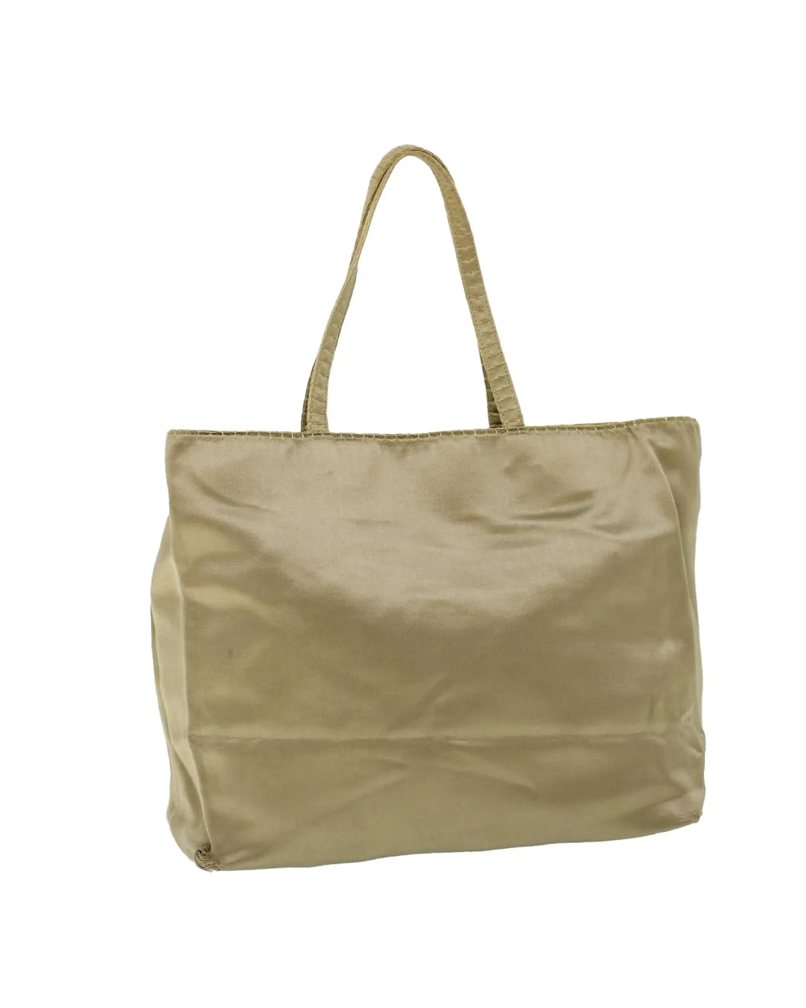 Beige Satin Tote Bag