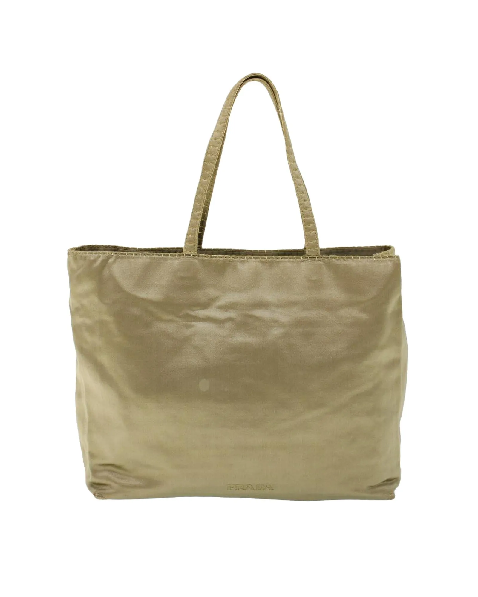 Beige Satin Tote Bag