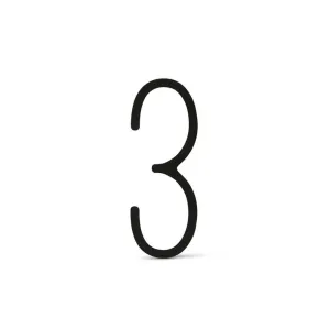 Black Metal Sans Serif Numbers 3