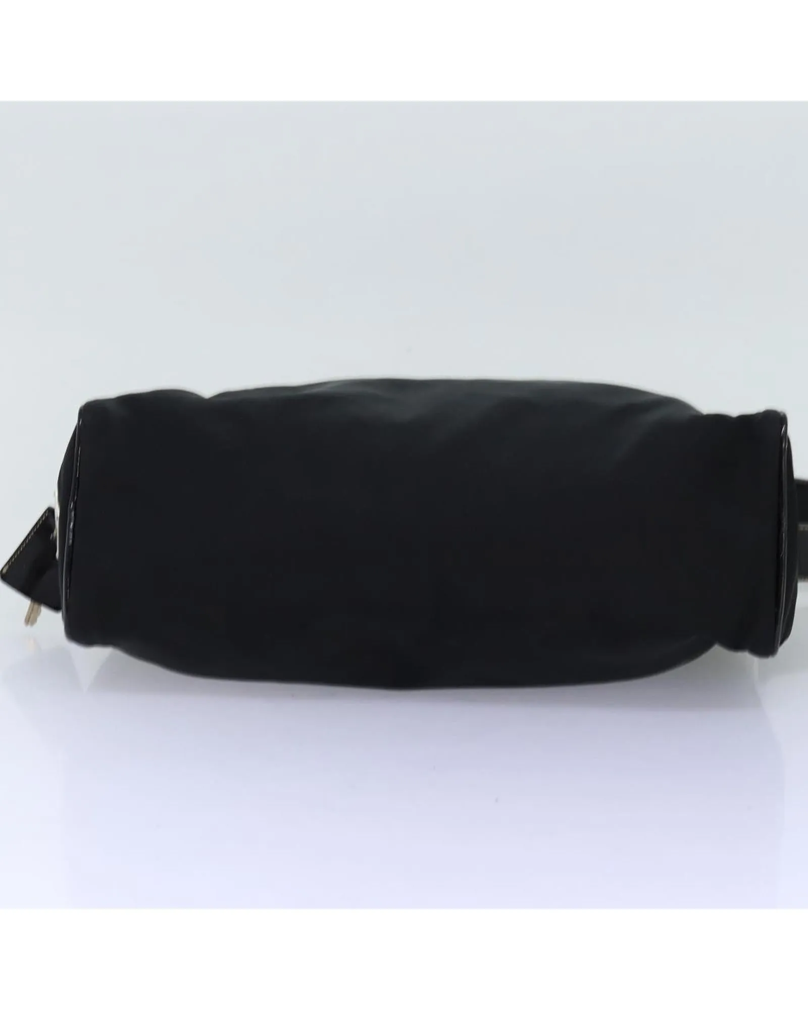 Black Nylon Shoulder Bag with Padlock and Key Accessory