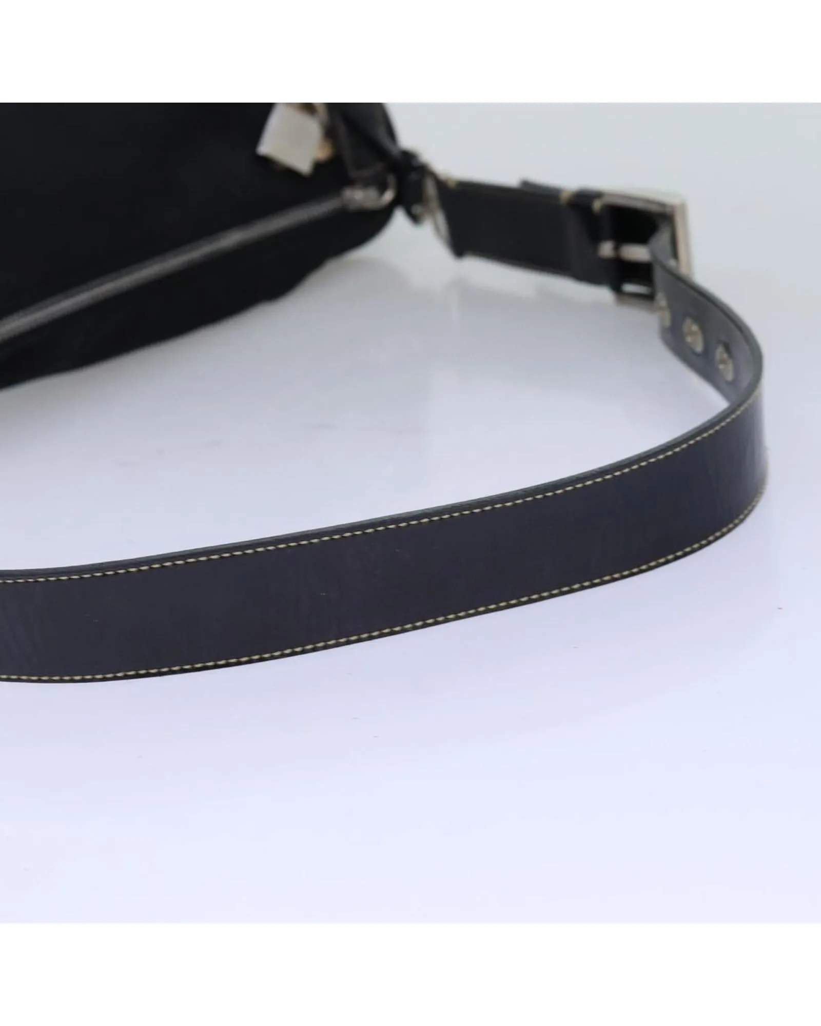 Black Nylon Shoulder Bag with Padlock and Key Accessory