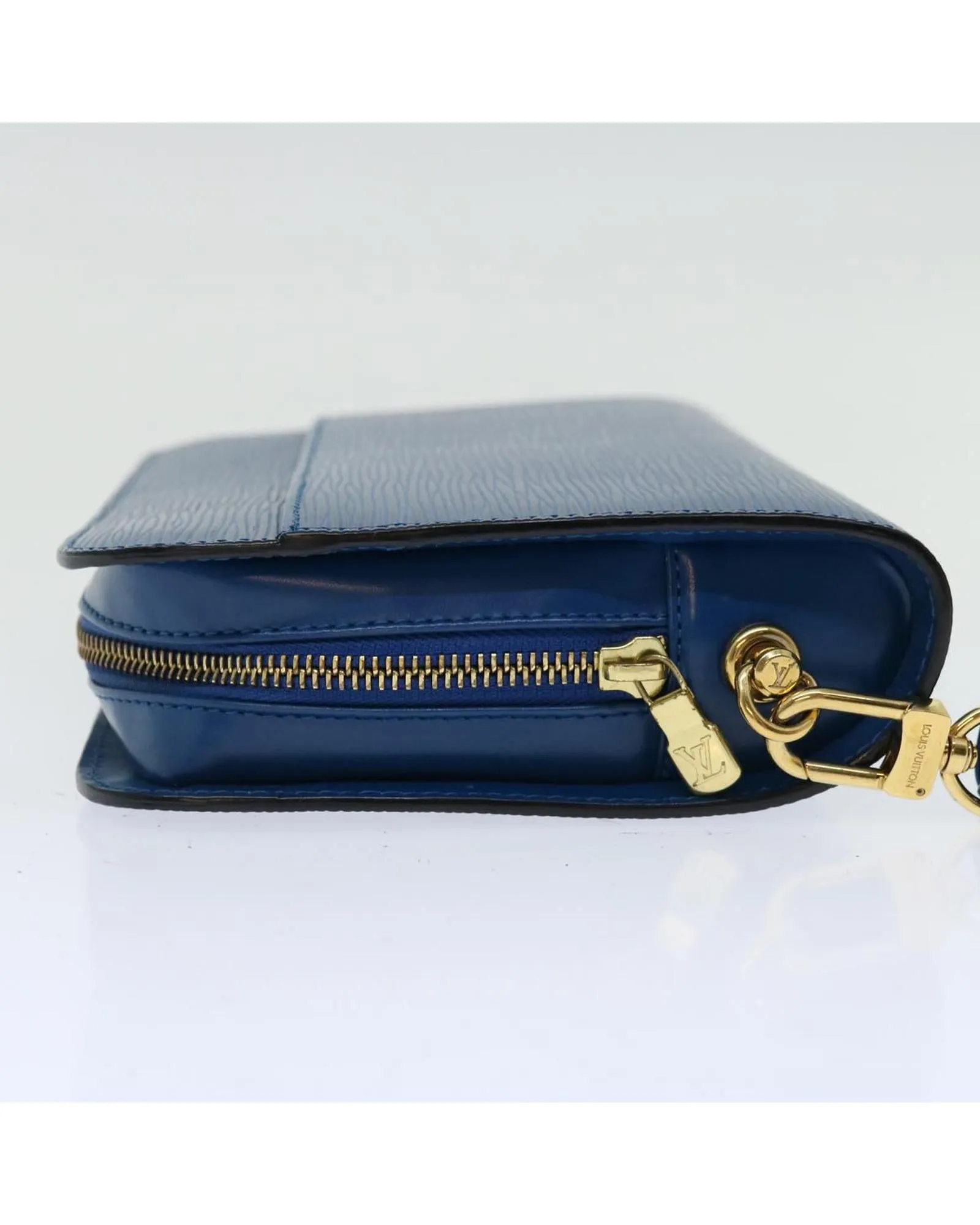 Blue Epi Leather Clutch Bag with Accessories - Rank B