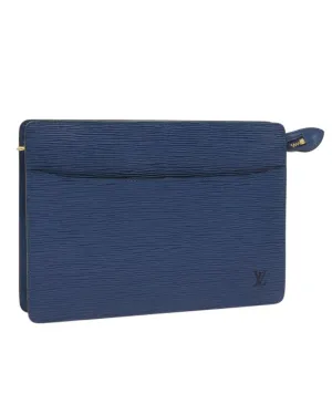 Blue Epi Leather Clutch Bag with Accessories