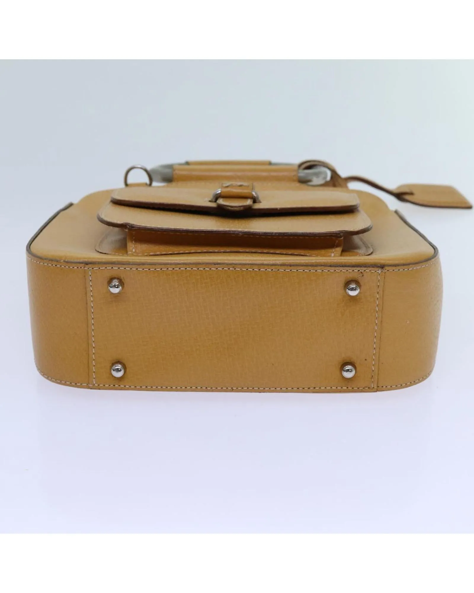 Brown Leather Hand Bag with Accessories - Italian Made