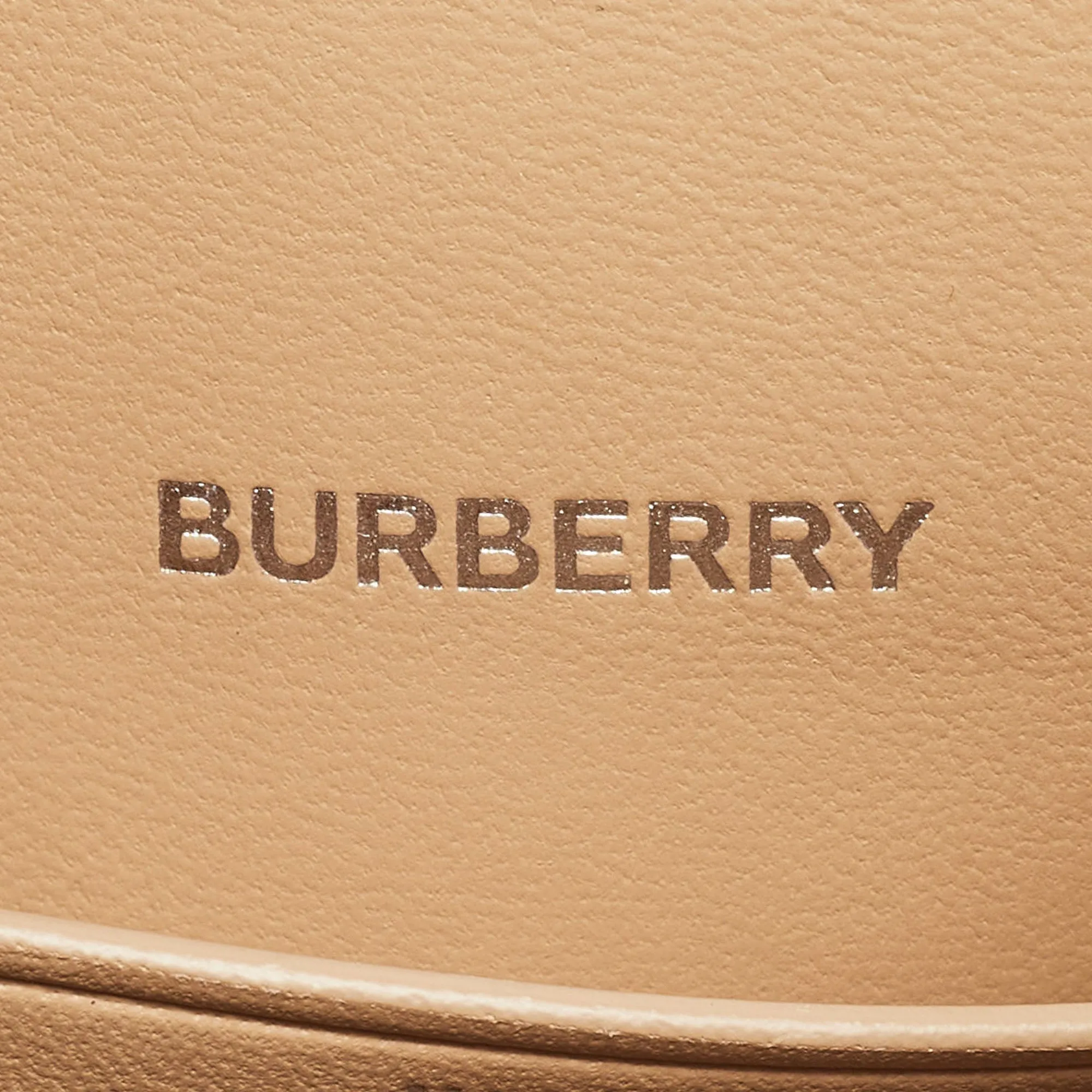 BURBERRY Gold Leather Mini Olympia Zip Chain Bag