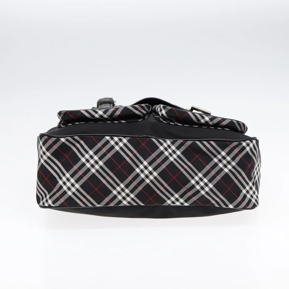 BURBERRY Nova Check Black label Shoulder Bag Nylon Black Silver  bs17031