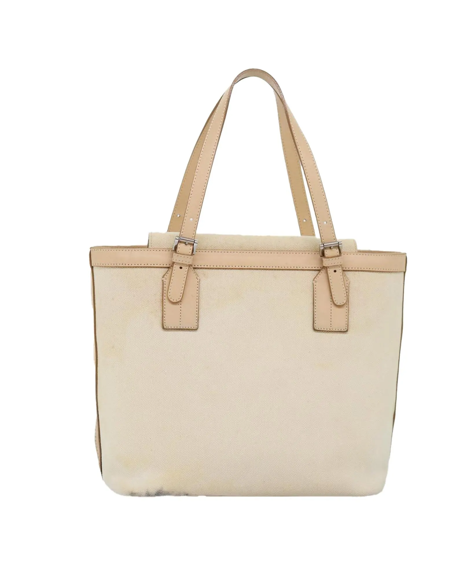 Canvas Beige Hand Bag with Accessories and CD Rank