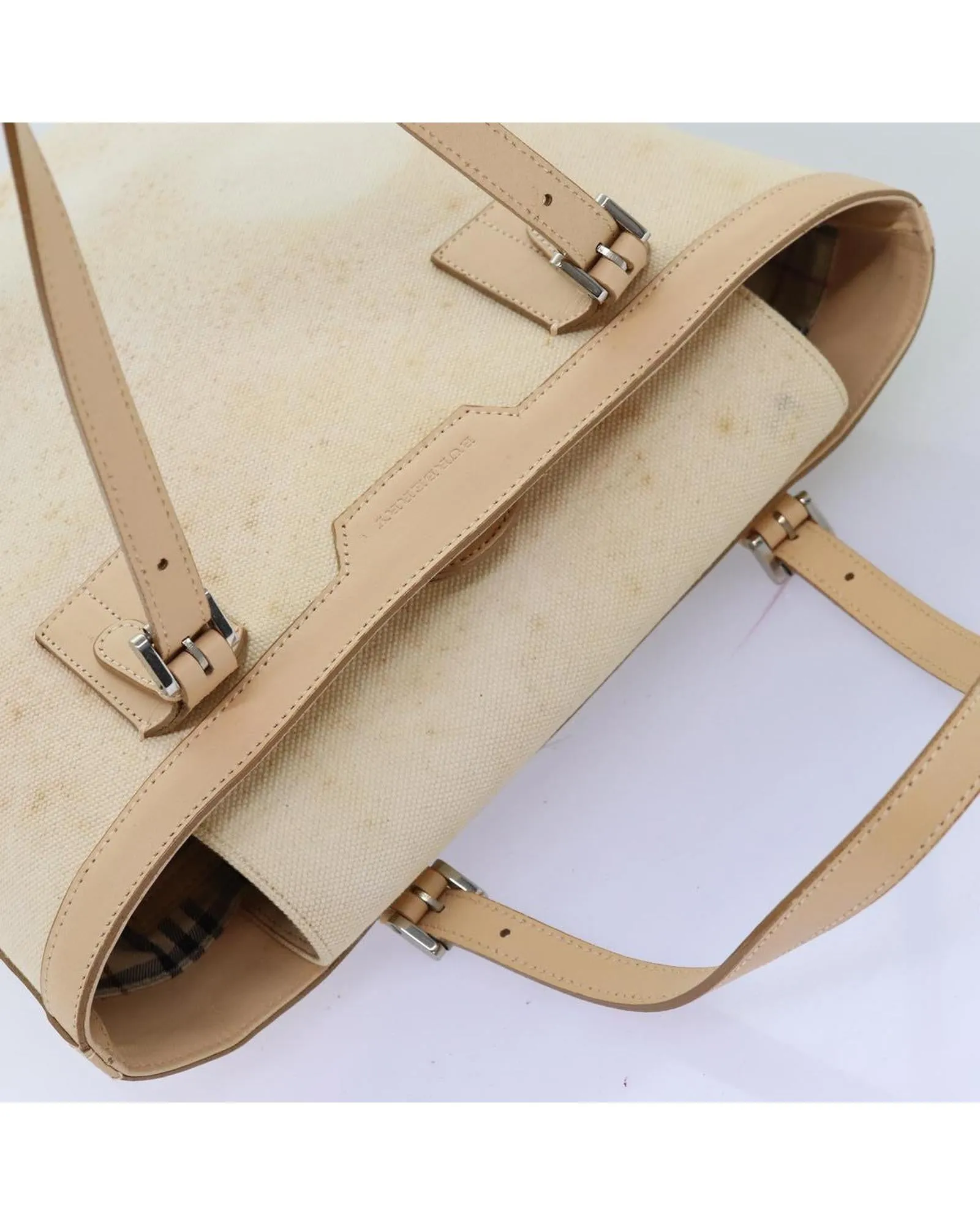 Canvas Beige Hand Bag with Accessories and CD Rank