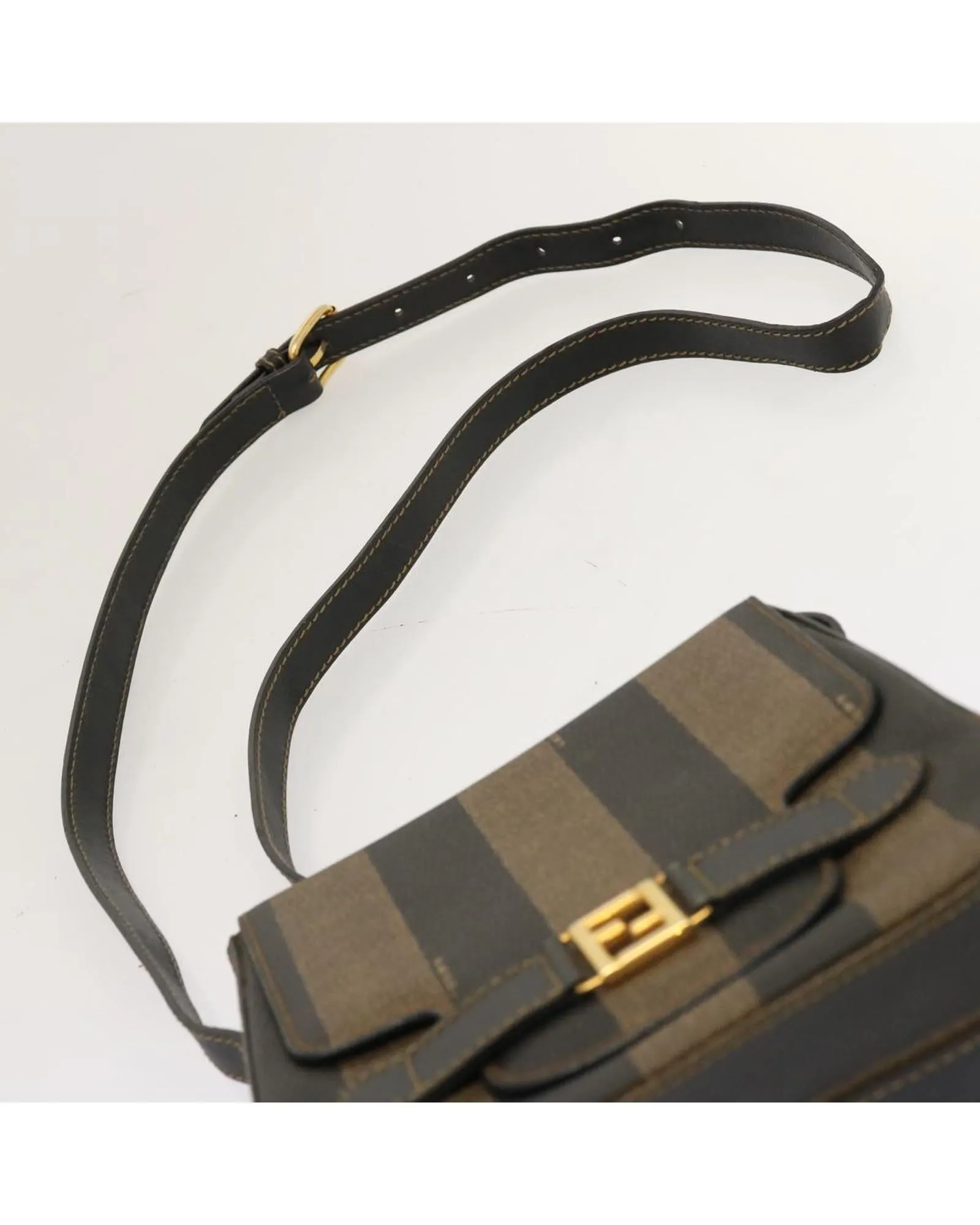 Canvas Shoulder Bag with Adjustable Strap and Pequin Pattern