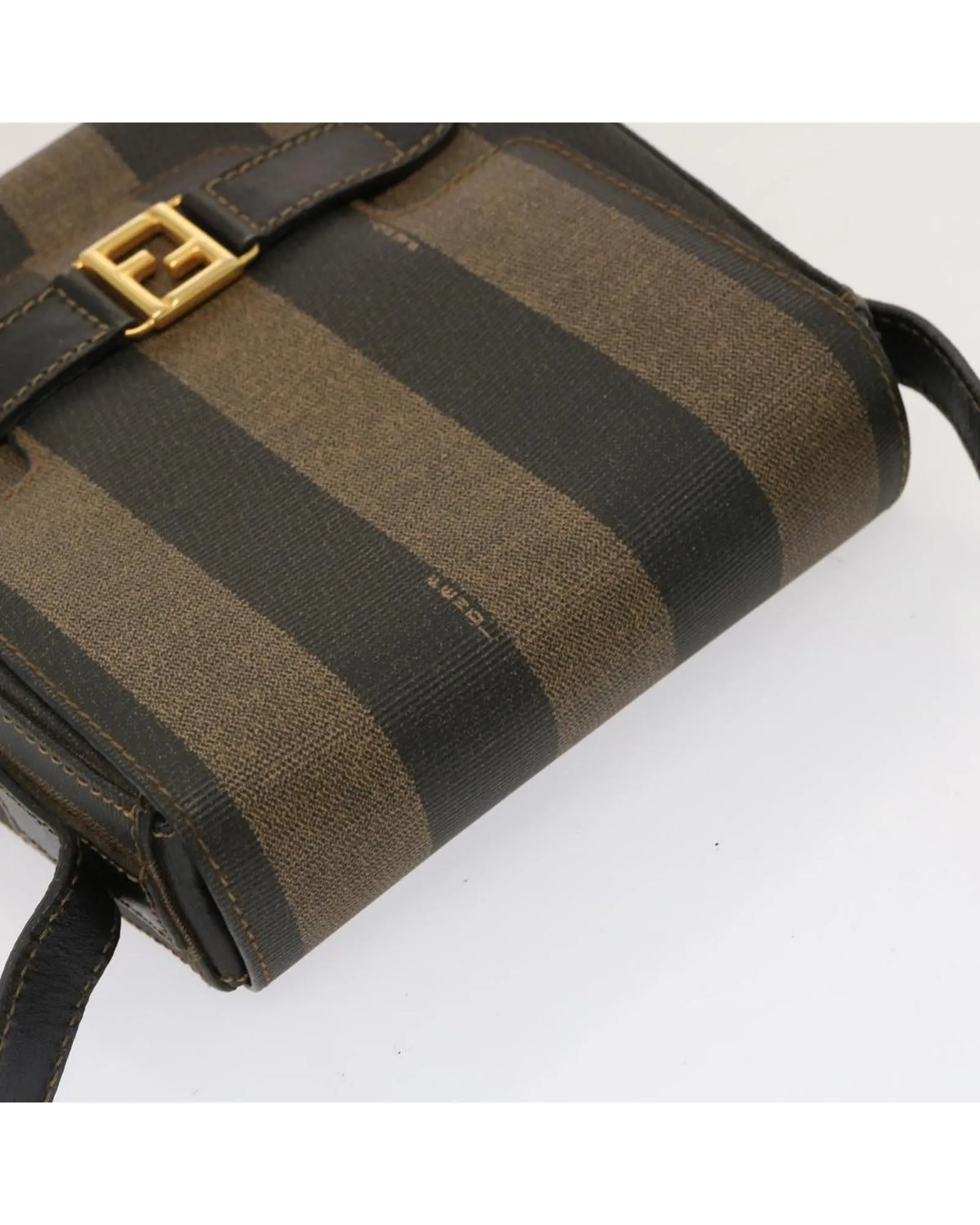 Canvas Shoulder Bag with Adjustable Strap and Pequin Pattern