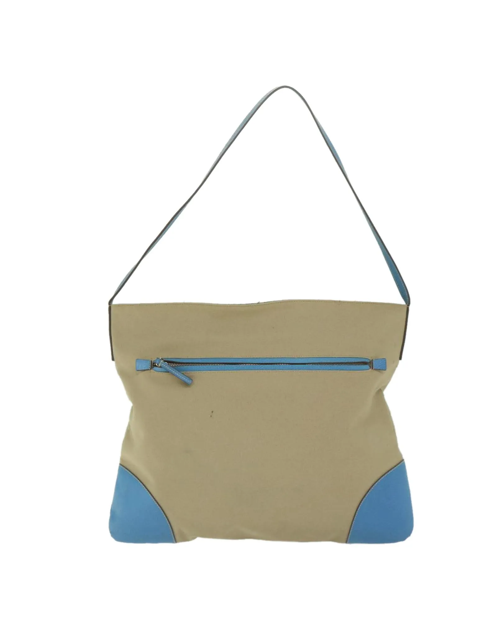 Canvas Shoulder Bag with Blue Accents