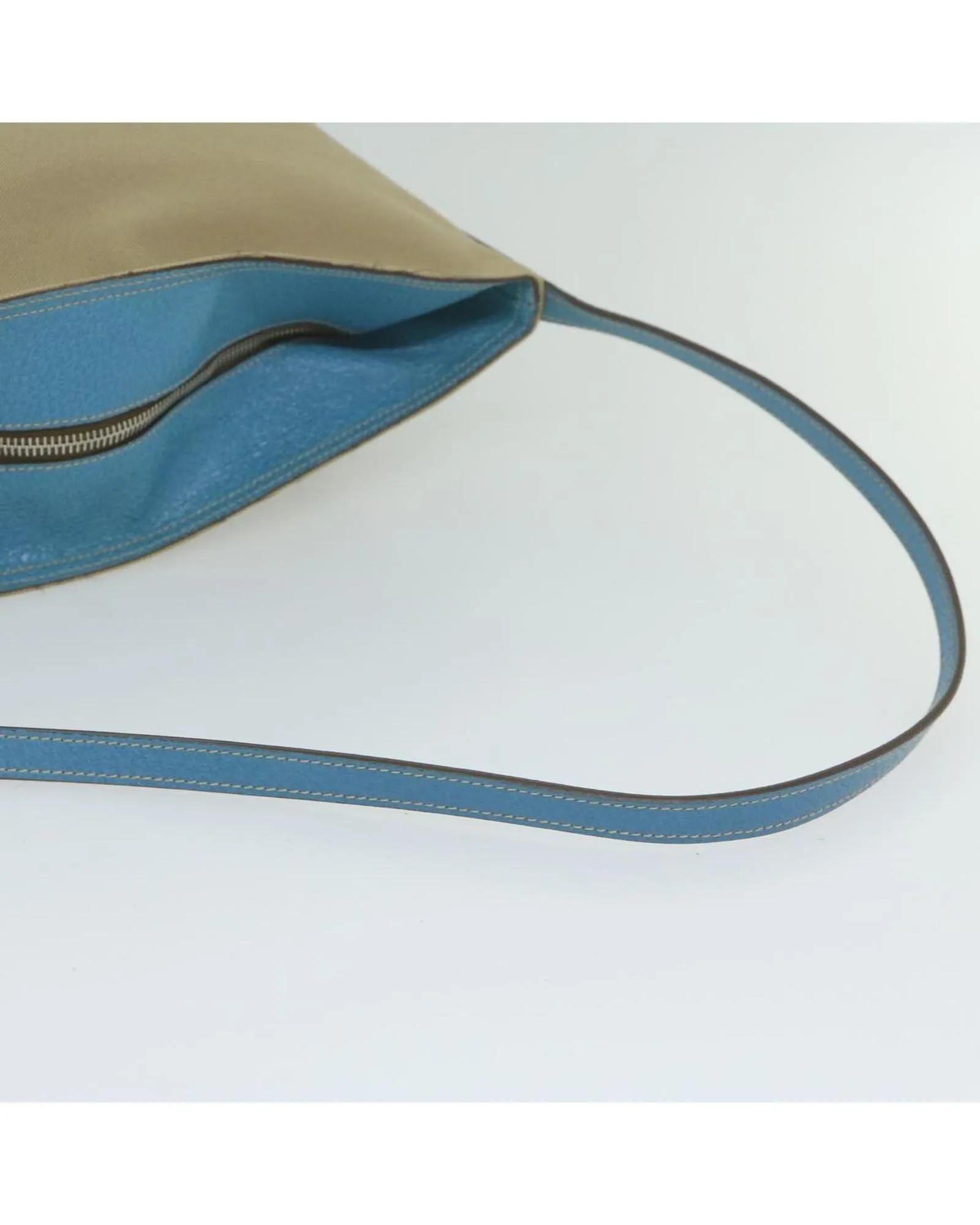 Canvas Shoulder Bag with Blue Accents