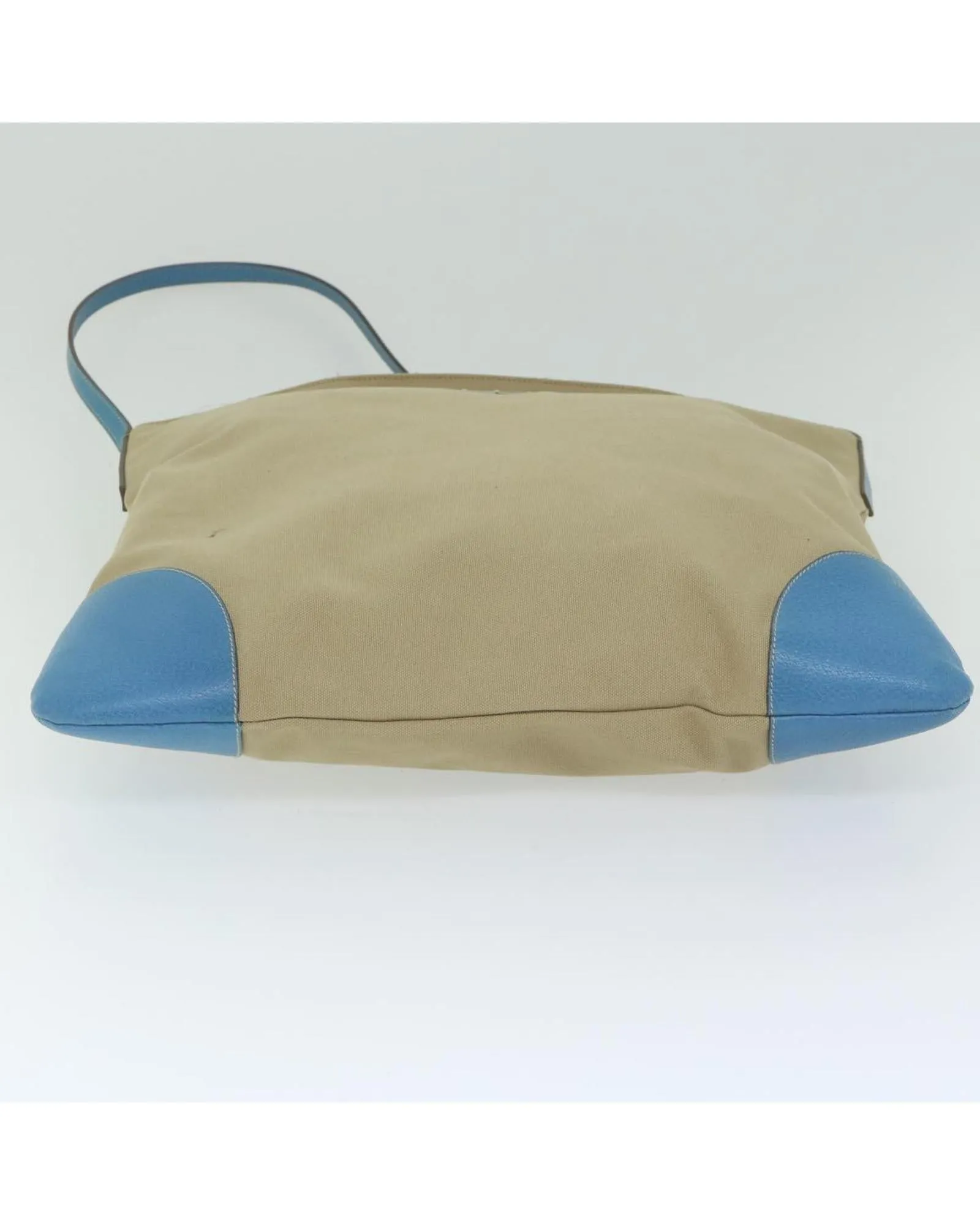 Canvas Shoulder Bag with Blue Accents