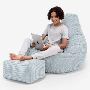 Children's Gaming Bean Bag Chair 6-14 yr - Cord Baby Blue