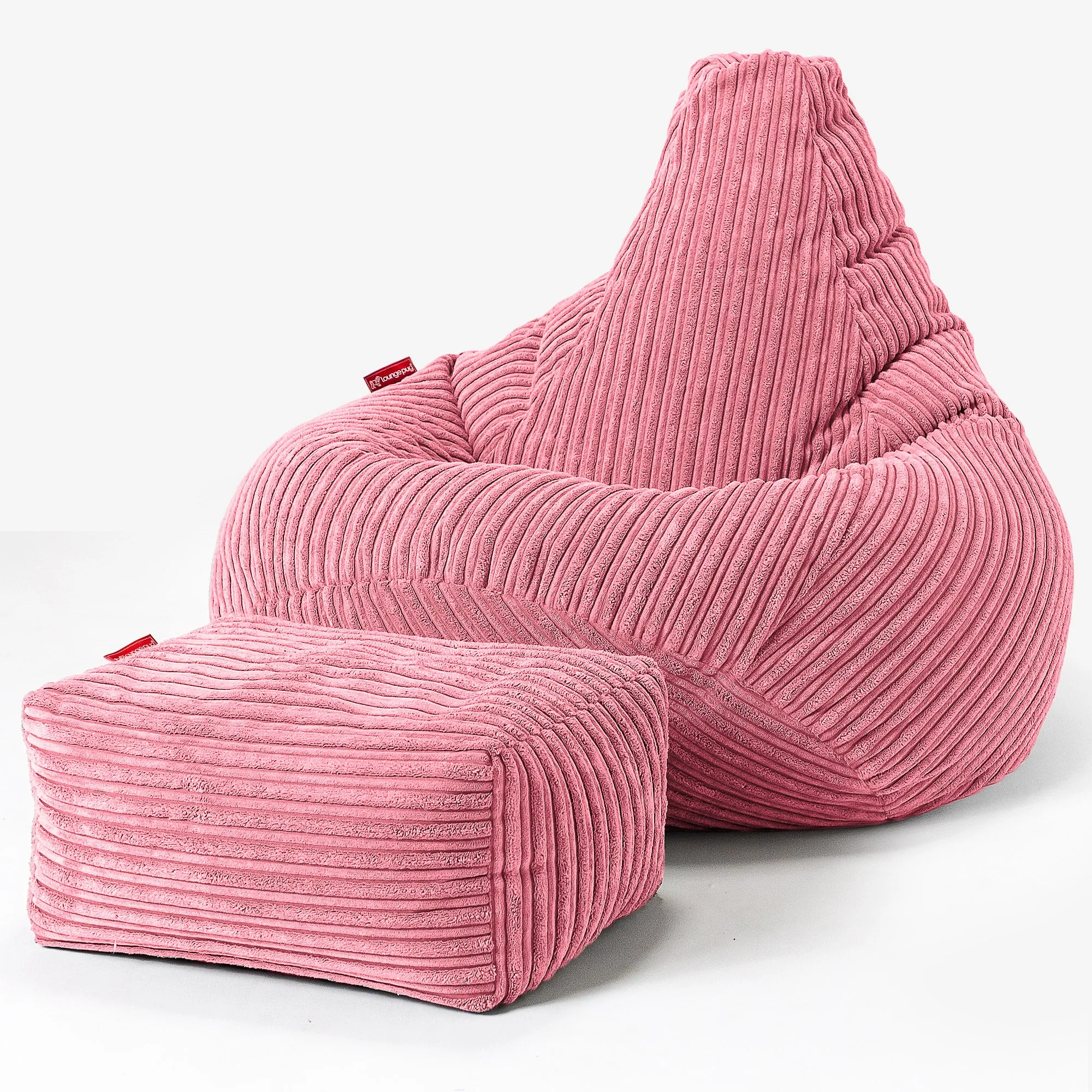 Children's Gaming Bean Bag Chair 6-14 yr - Cord Coral Pink