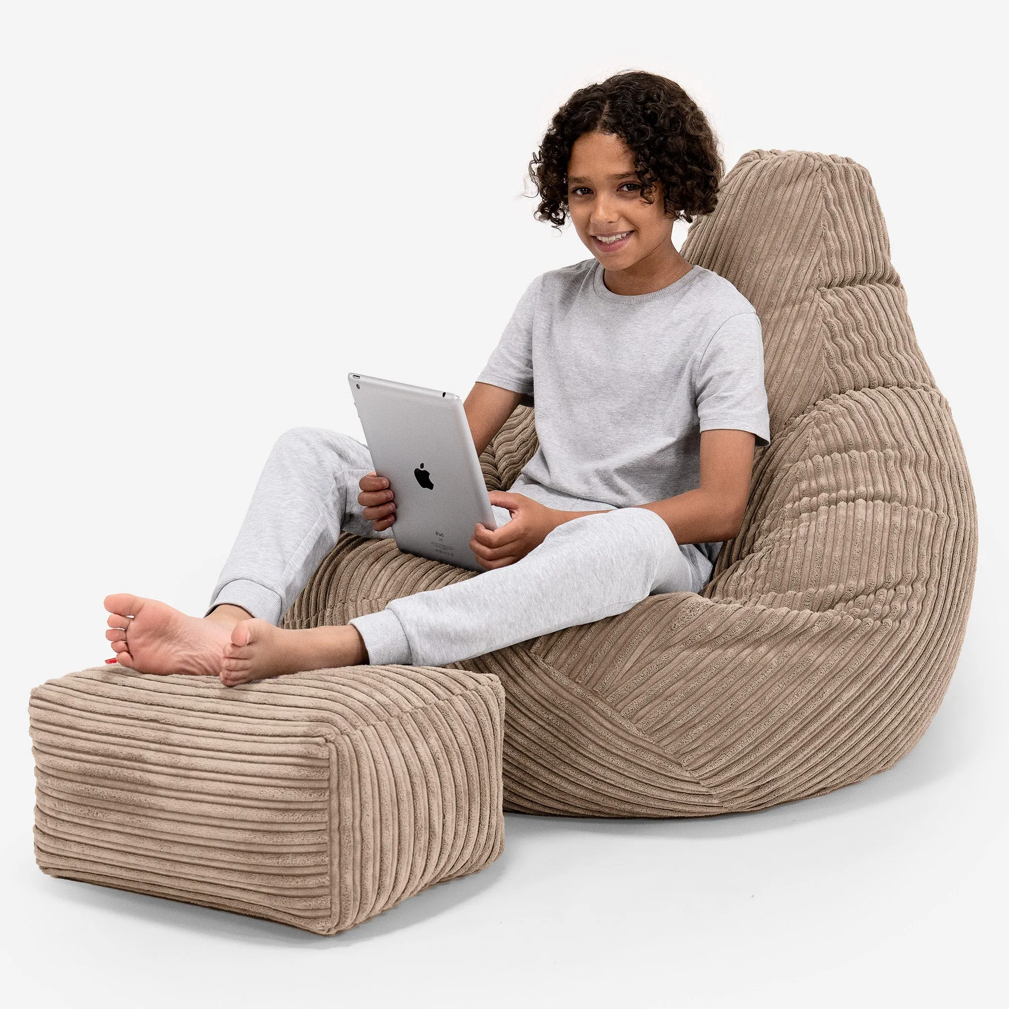 Children's Gaming Bean Bag Chair 6-14 yr - Cord Sand