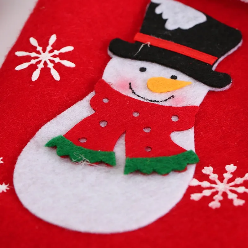 Christmas Stockings Fabric Santa Claus Sock Gift Kids Candy Bag Snowman Deer Pocket Hanging Xmas Tree Ornament