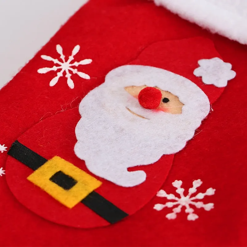 Christmas Stockings Fabric Santa Claus Sock Gift Kids Candy Bag Snowman Deer Pocket Hanging Xmas Tree Ornament