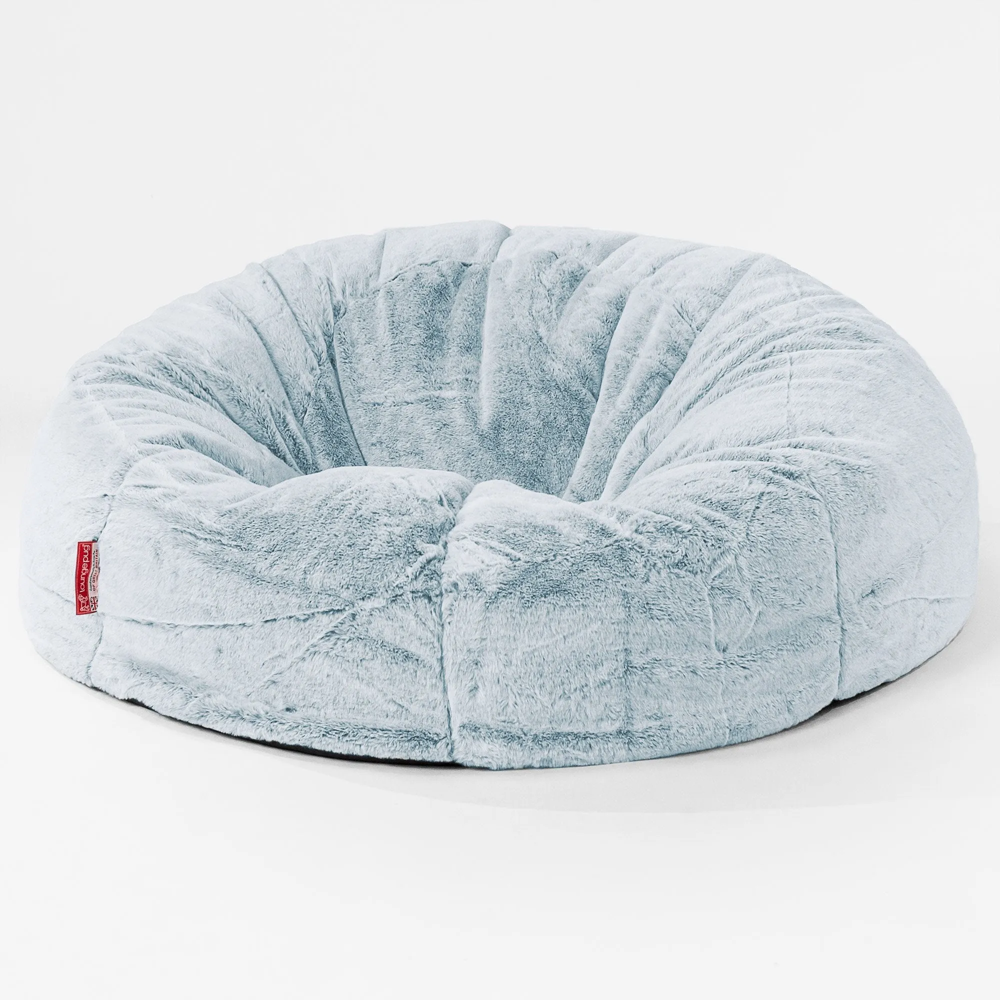 Classic Sofa Bean Bag - Fluffy Faux Fur Rabbit Dusty Blue