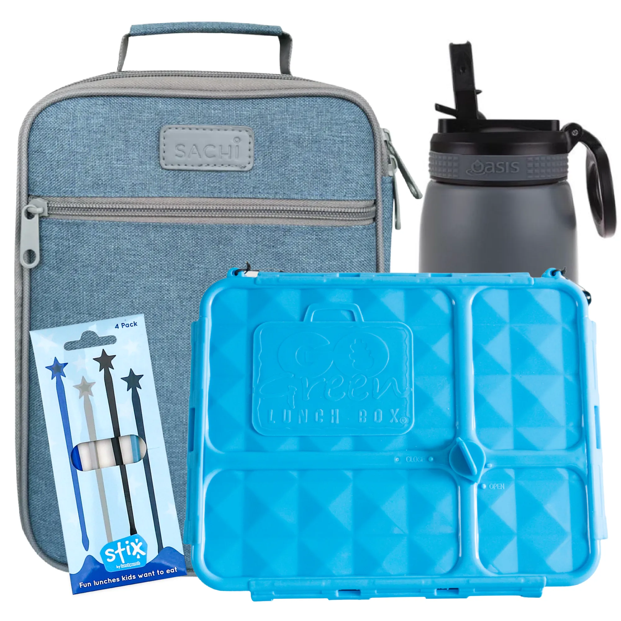 Denim Lunch Box, Bag & Bottle Bundle - Bonus STIX!