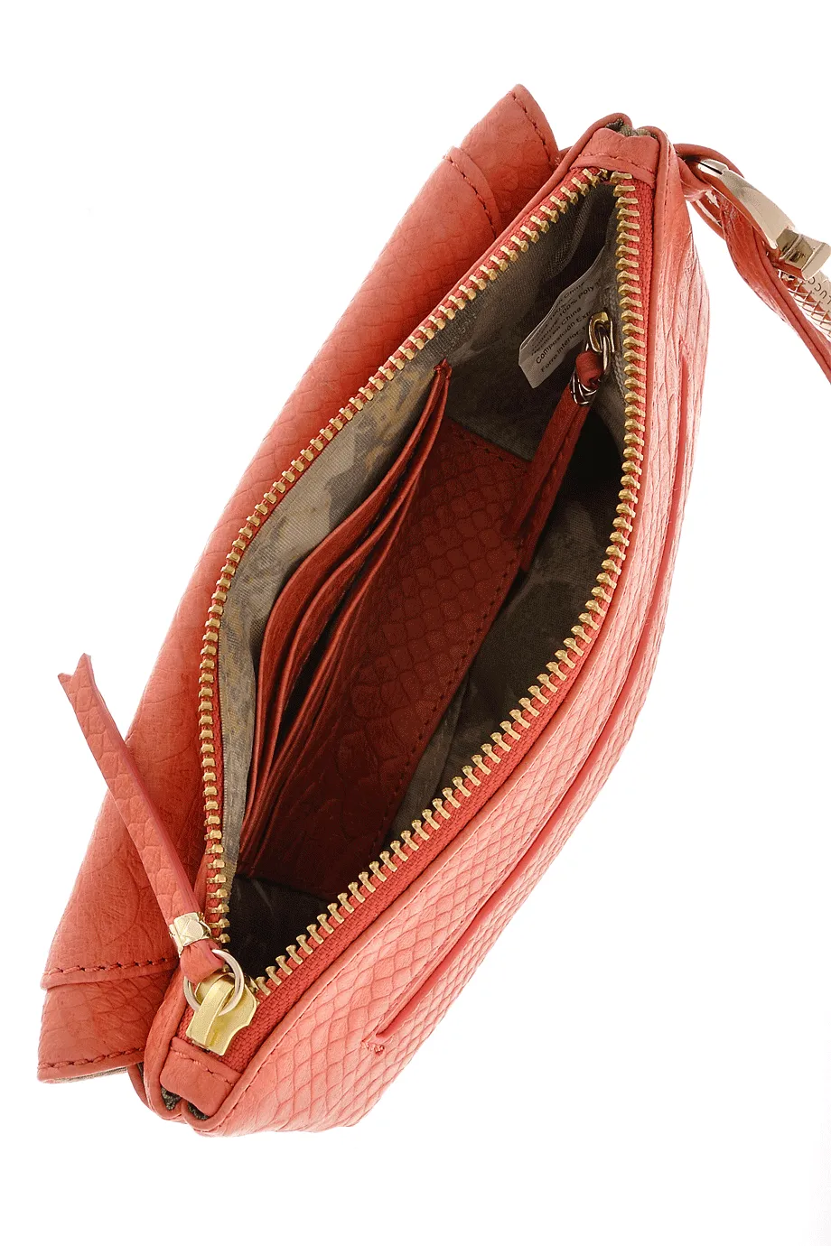 ELLIOTT LUCCA CORDOBA Coral Leather Clutch