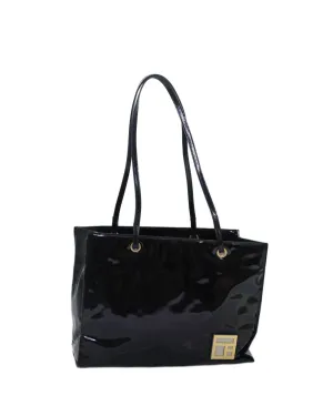 Enamel Black Tote Bag - Italian Made with Dust Bag - Rank C