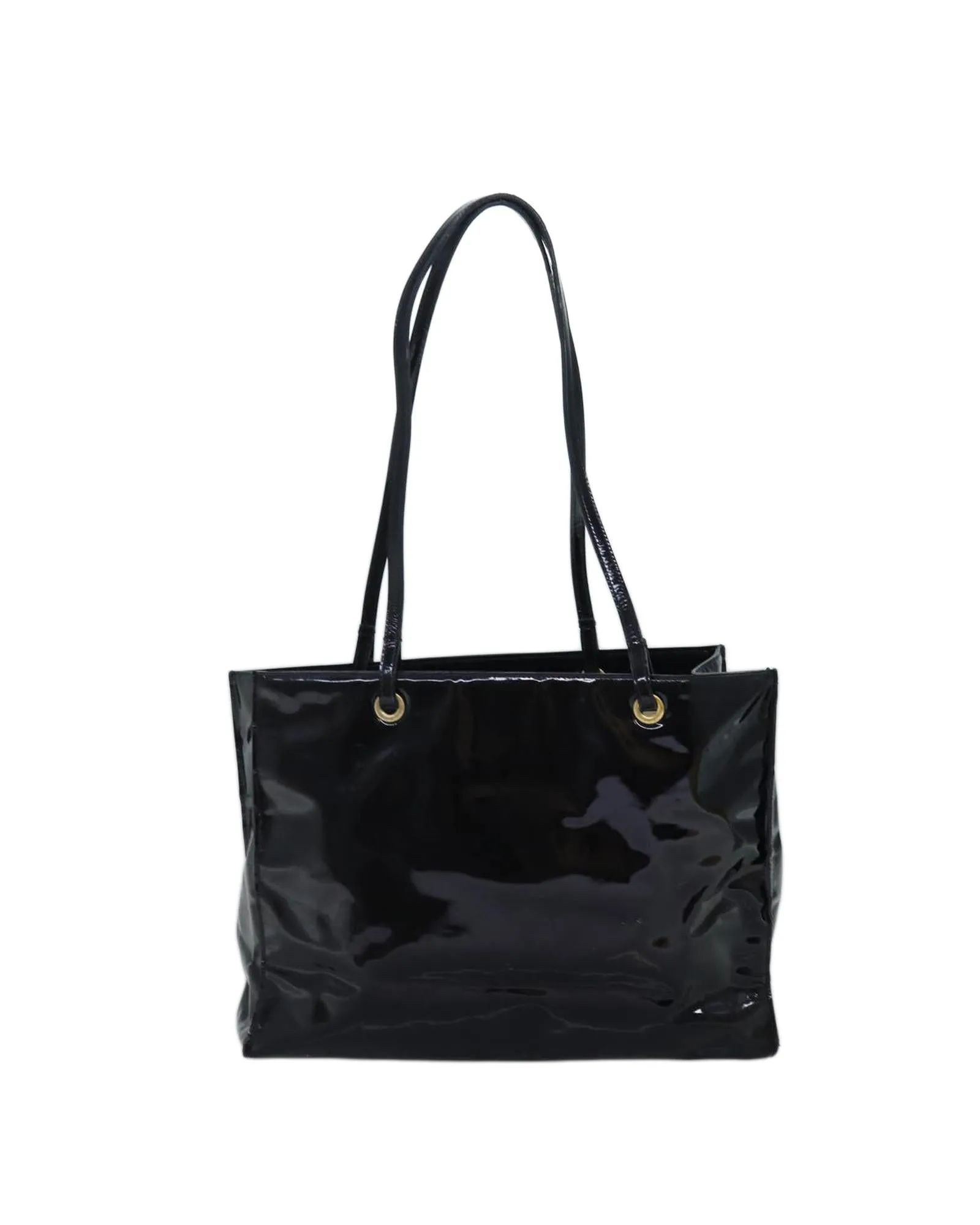 Enamel Black Tote Bag - Italian Made with Dust Bag - Rank C