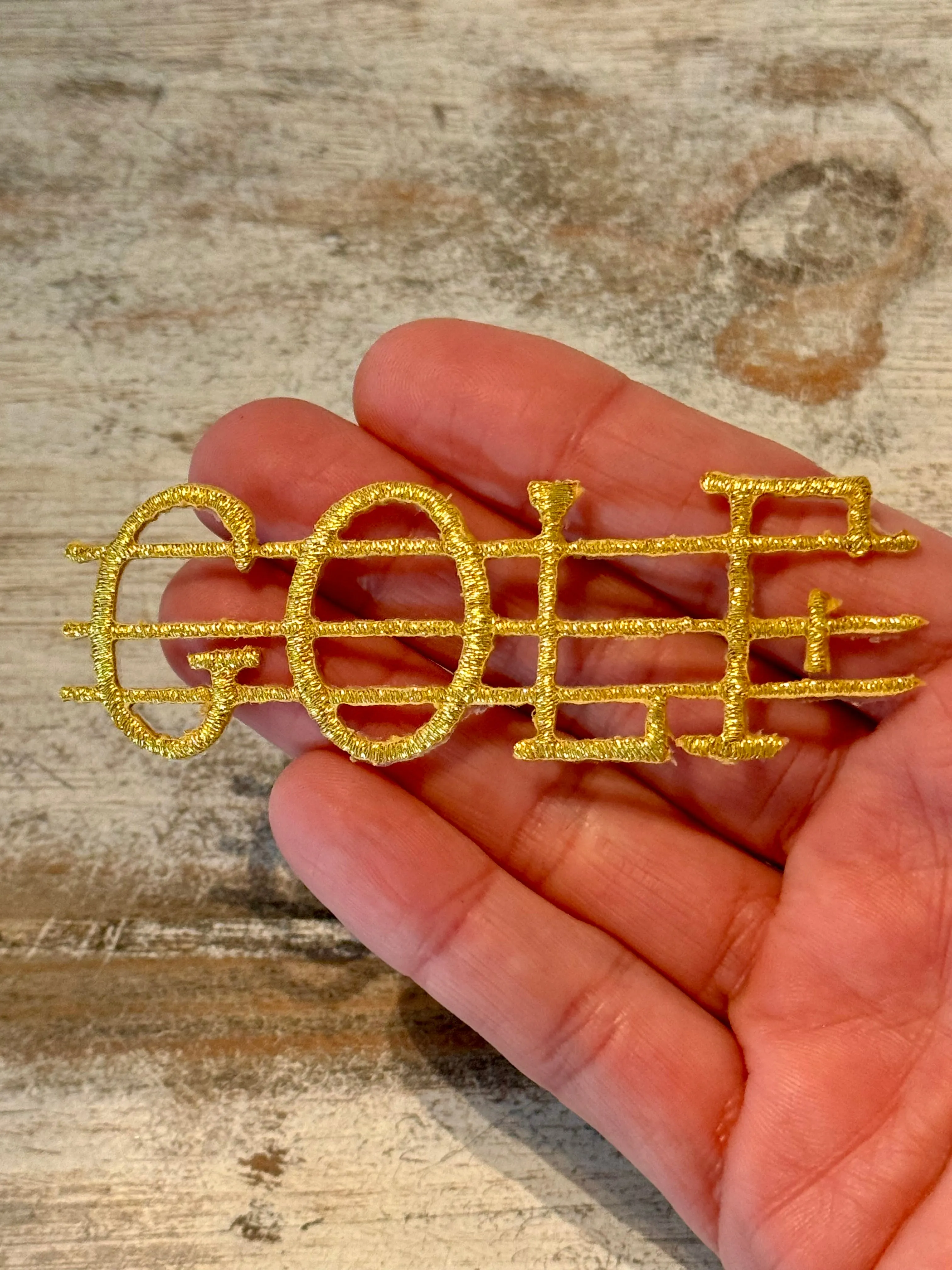 Gold & Plaid Golf Iron On Patches