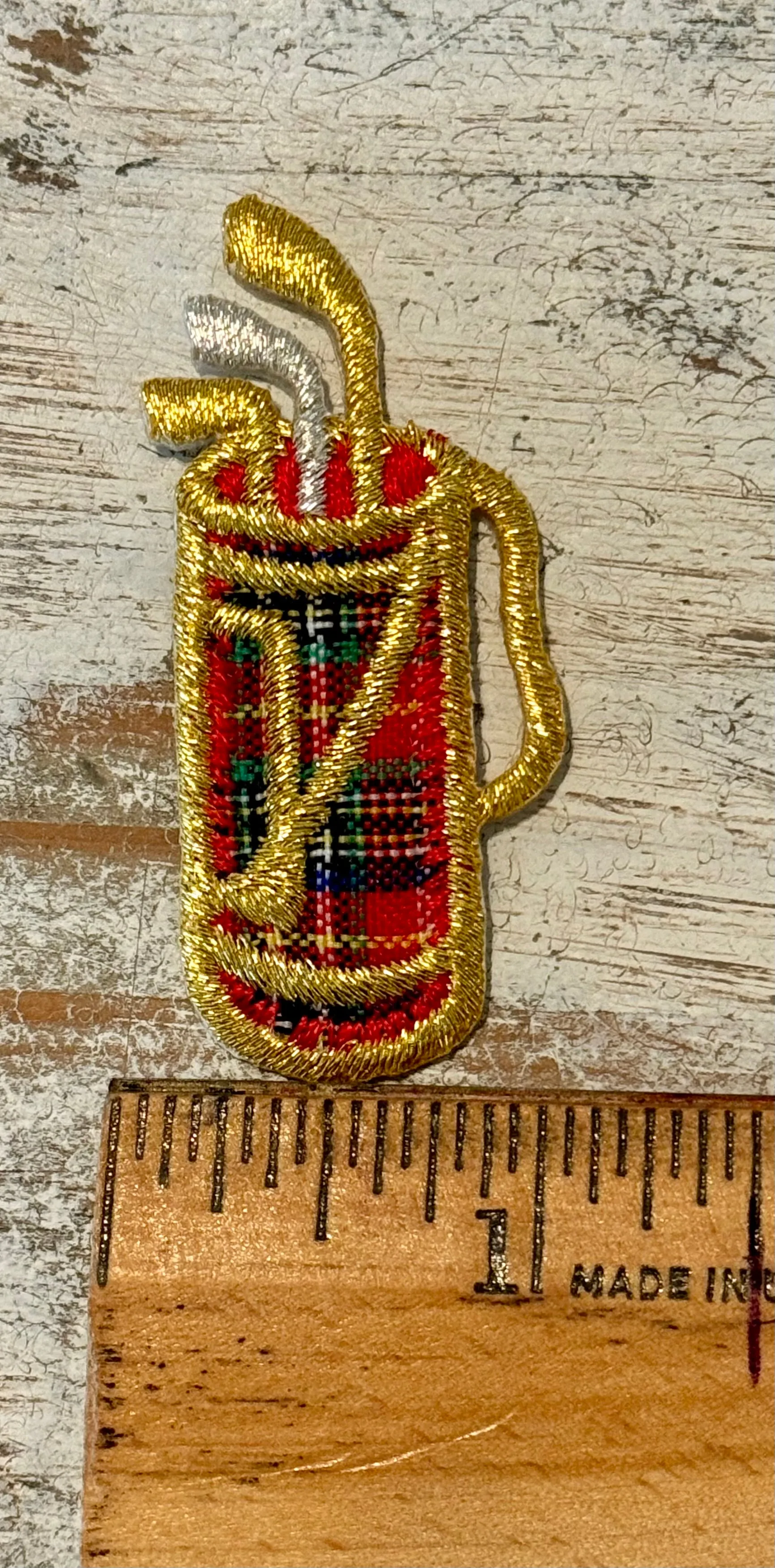 Gold & Plaid Golf Iron On Patches