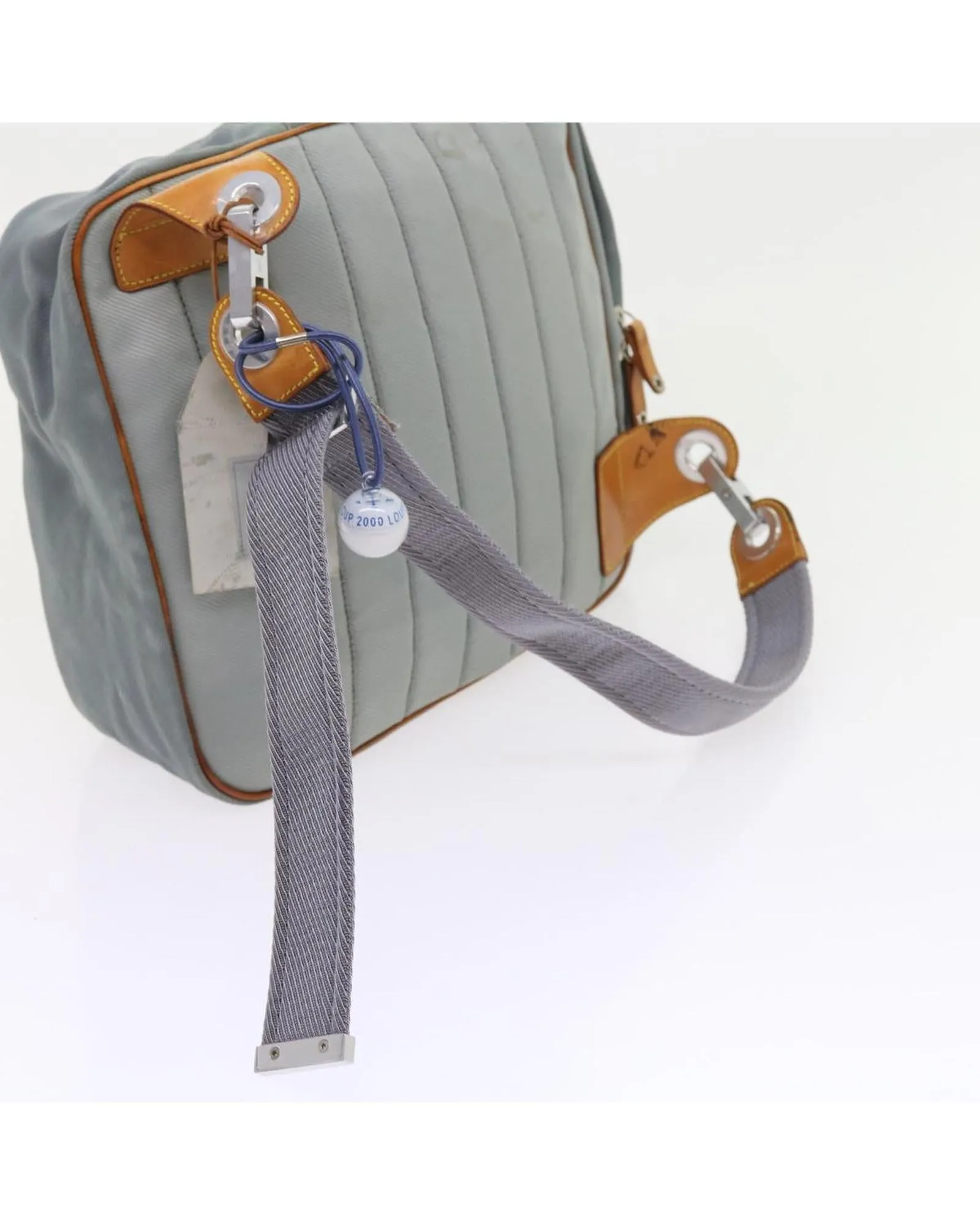 Gray Canvas Shoulder Bag with Adjustable Strap