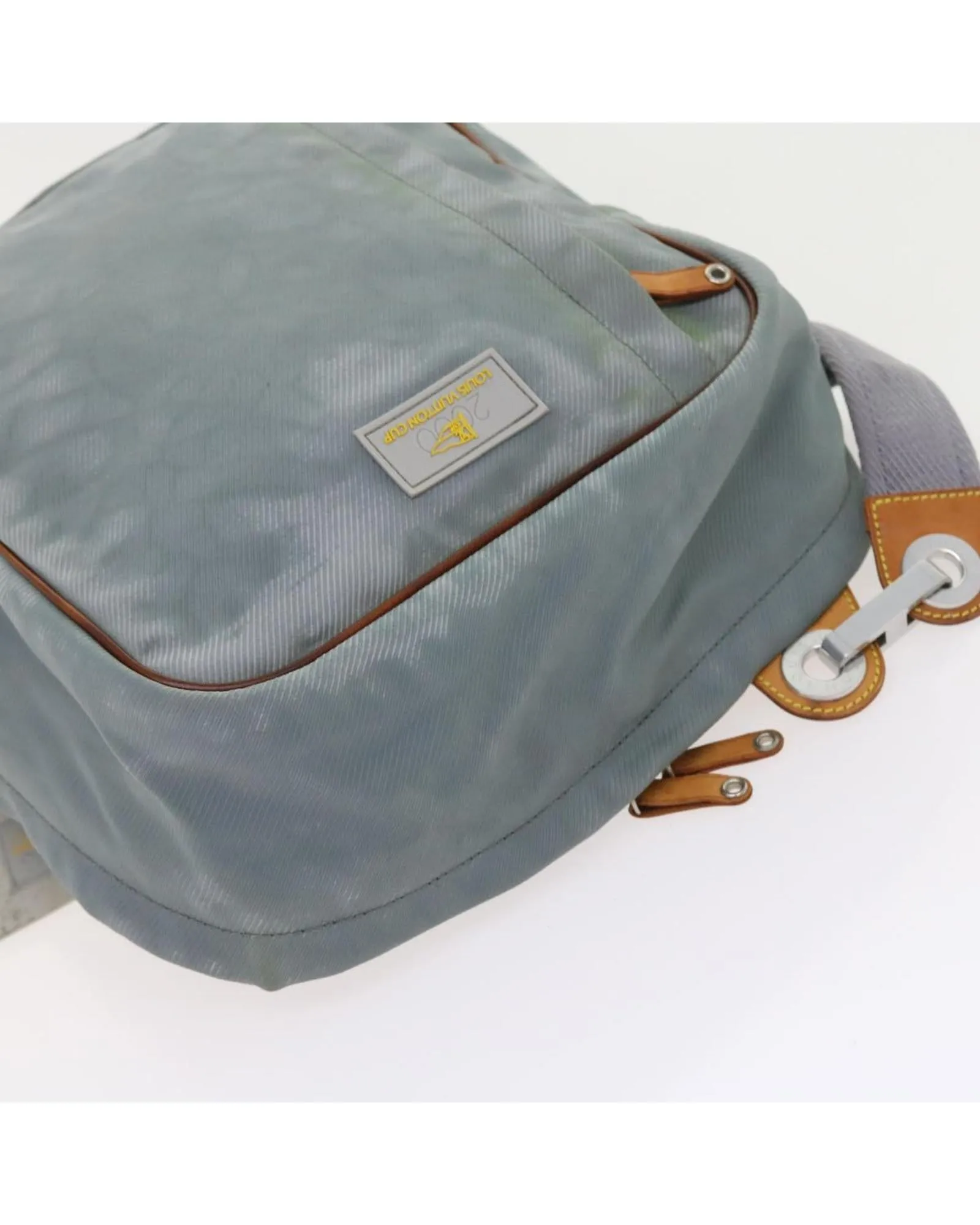 Gray Canvas Shoulder Bag with Adjustable Strap