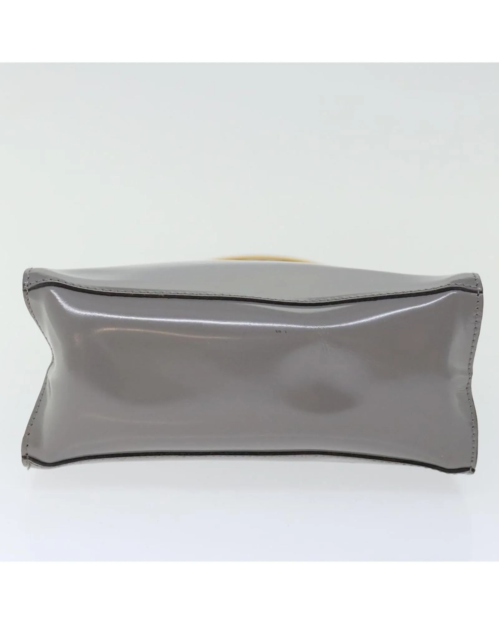 Gray Patent Leather Hand Bag by Salvatore Ferragamo