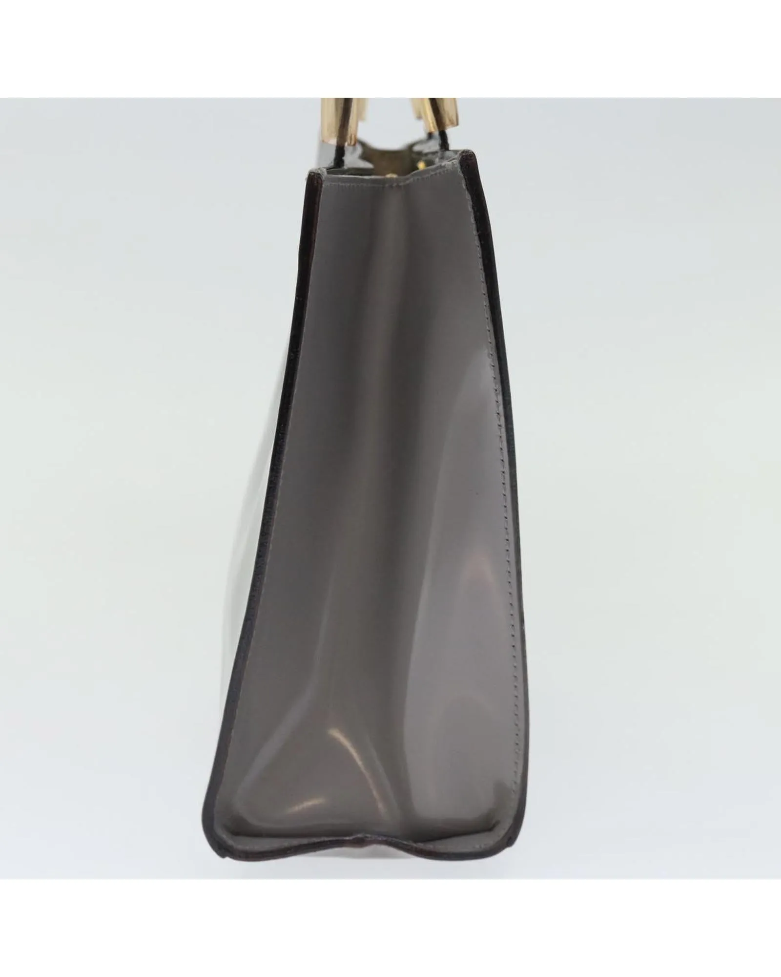 Gray Patent Leather Hand Bag by Salvatore Ferragamo