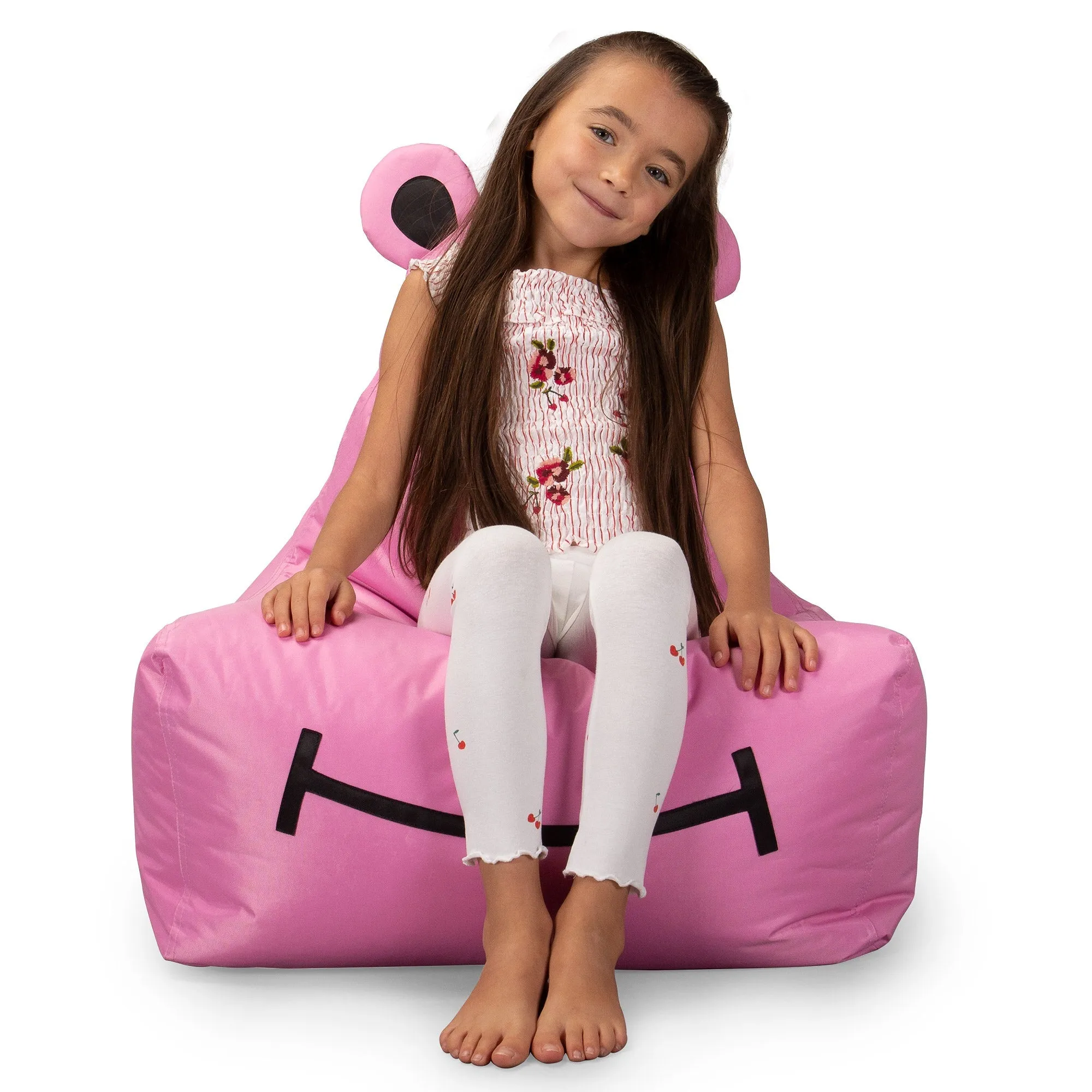 Hippo Kids Waterproof Bean Bag Chair 3-8 yr - SmartCanvas™ Cerise Pink