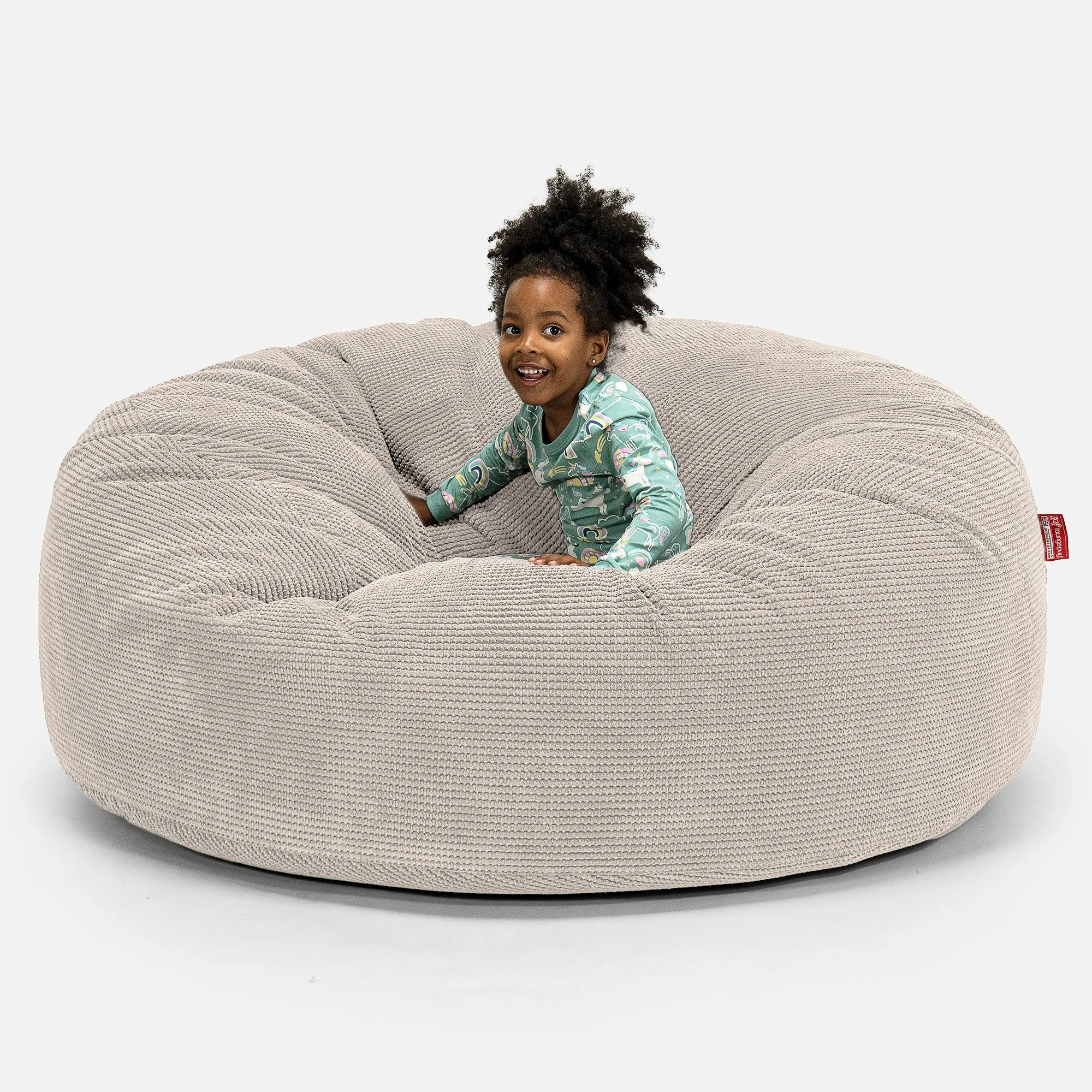 Huge Family Sized Kids Bean Bag 3-14 yr - Pom Pom Ivory