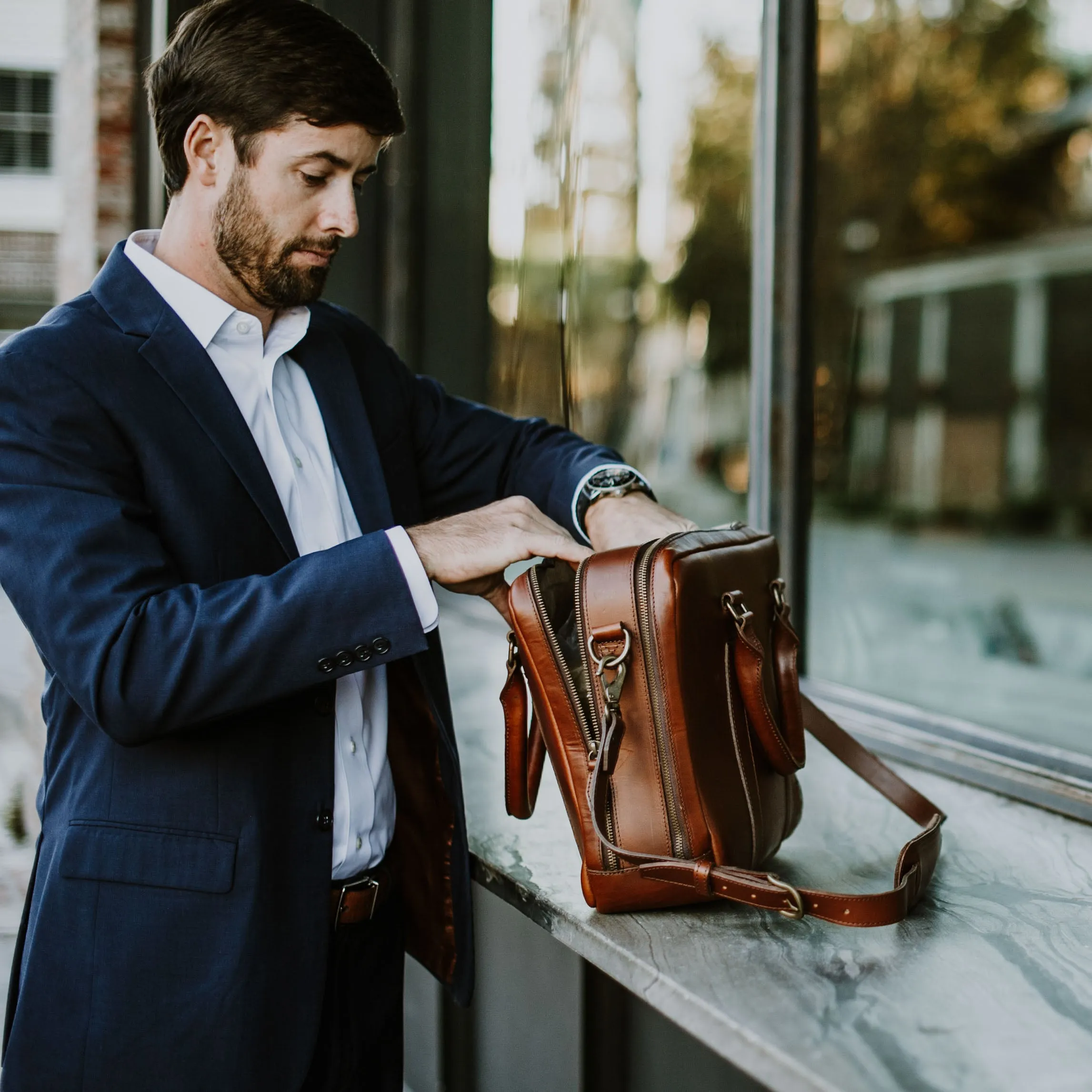 Jefferson Leather Briefcase | Elderwood