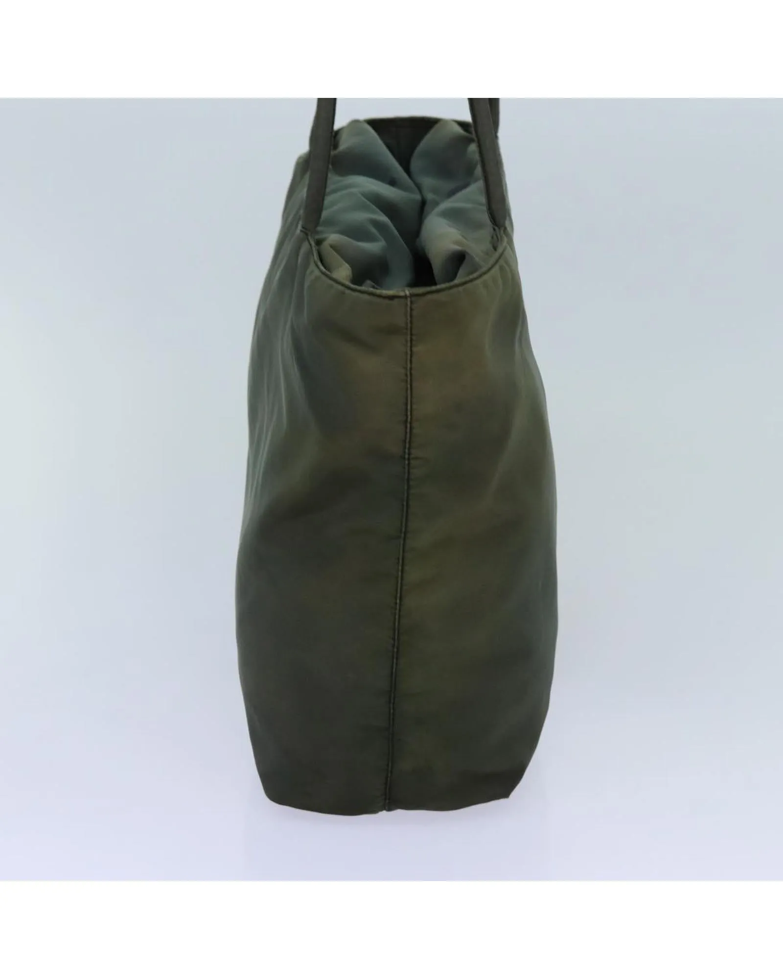 Khaki Nylon Shoulder Bag with 28cm Drop