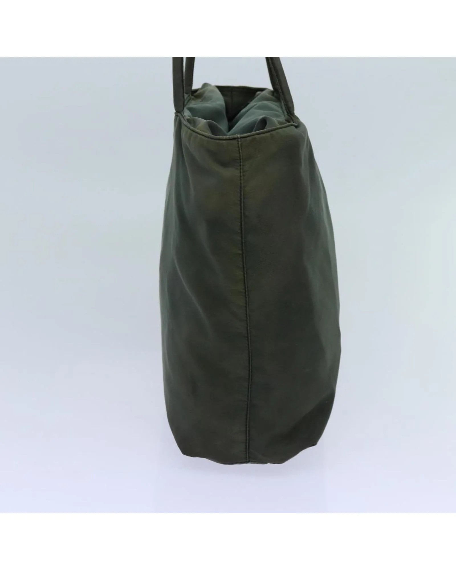 Khaki Nylon Shoulder Bag with 28cm Drop