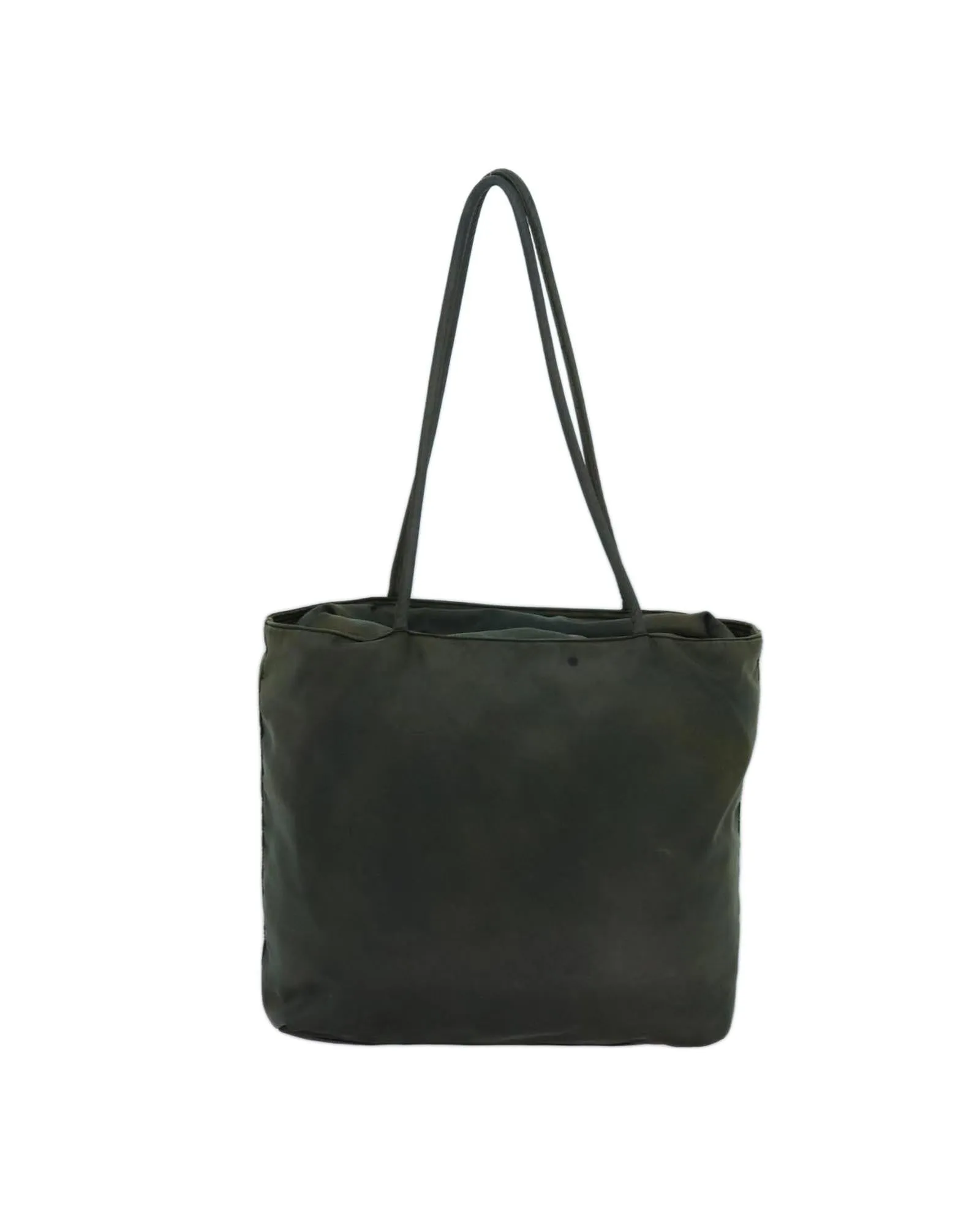 Khaki Nylon Shoulder Bag with 28cm Drop