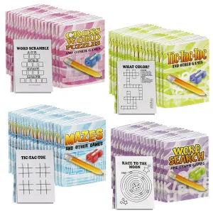 Kicko Mini Game Book Assortment - 72 Pack - 3 x 2 Inches - for Kids, Party Favors